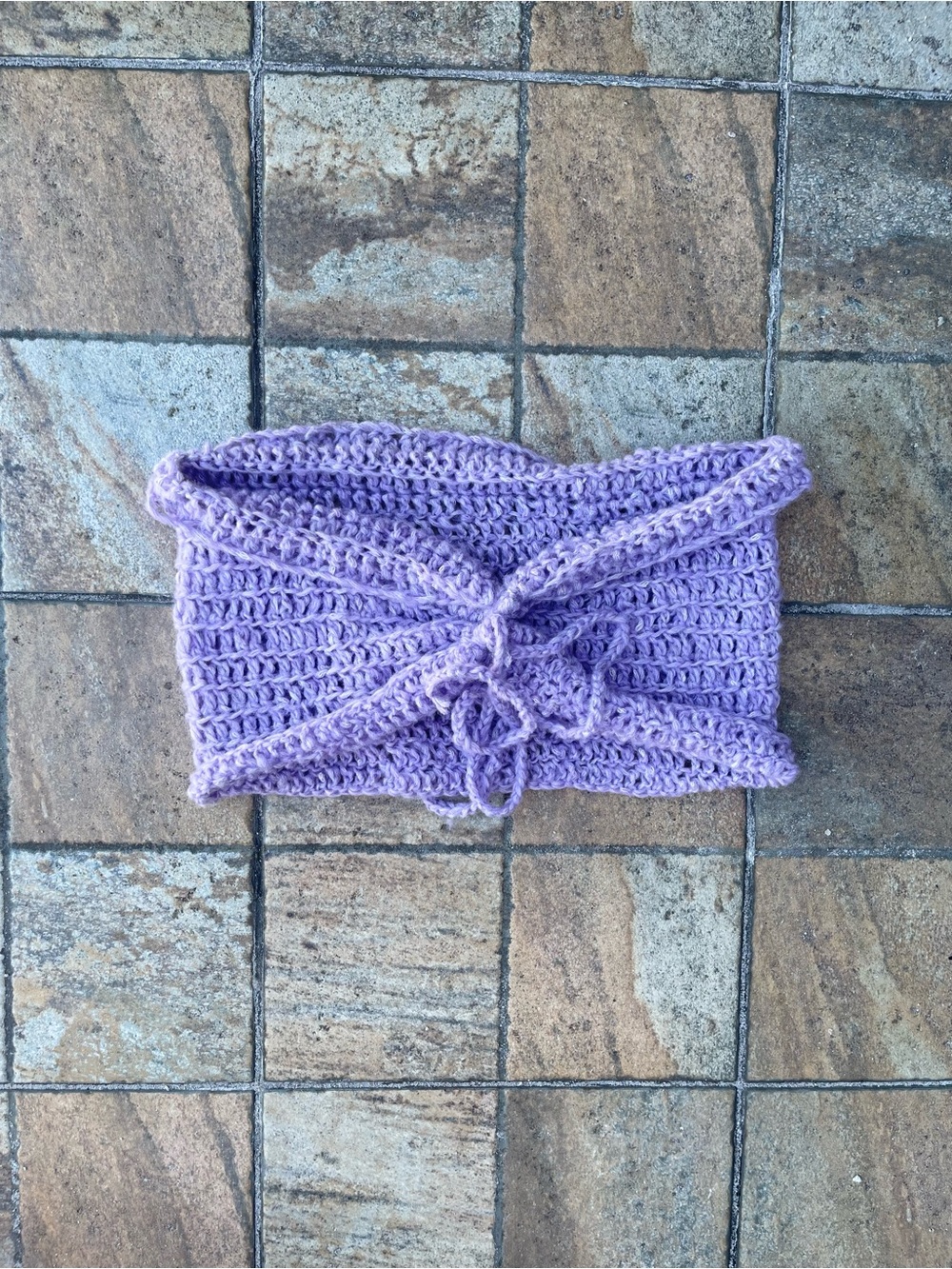 Handmade Crochet Lilac Ear Warmer Headband
